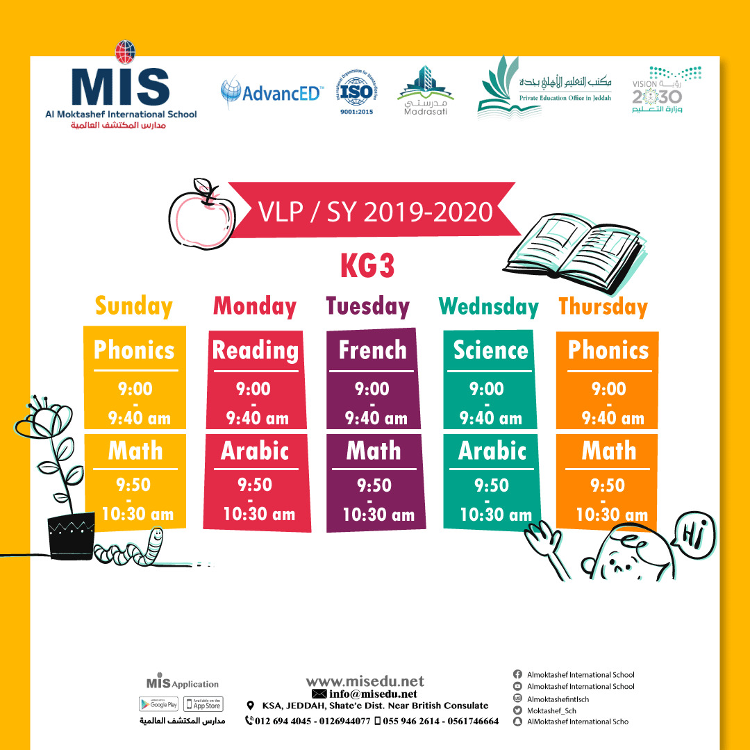 MIS KG3 VLP Schedule