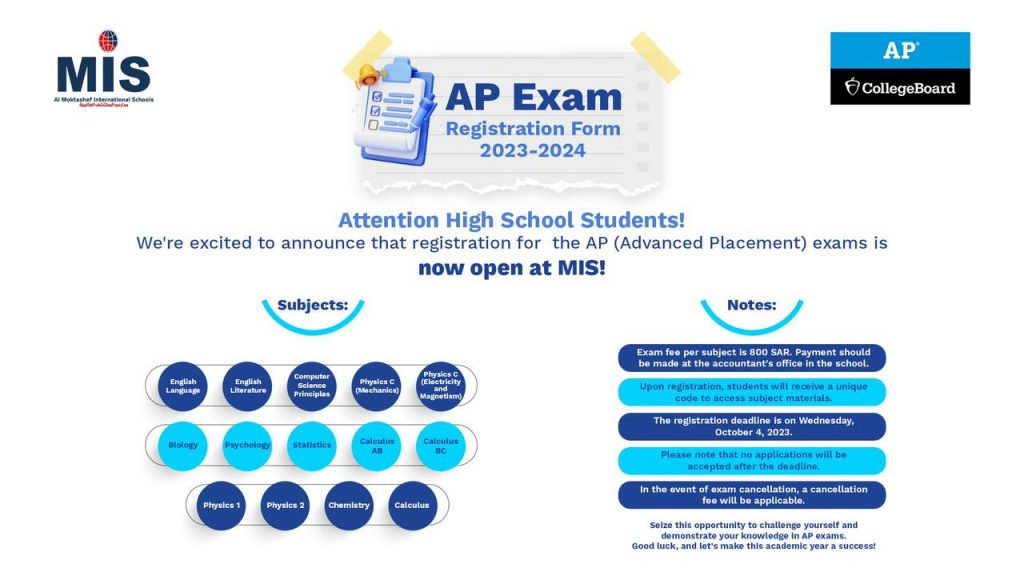 📝📚 AP Exam Registration Form 2023-2024 📚📝