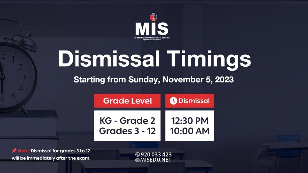 Dismissal Timings