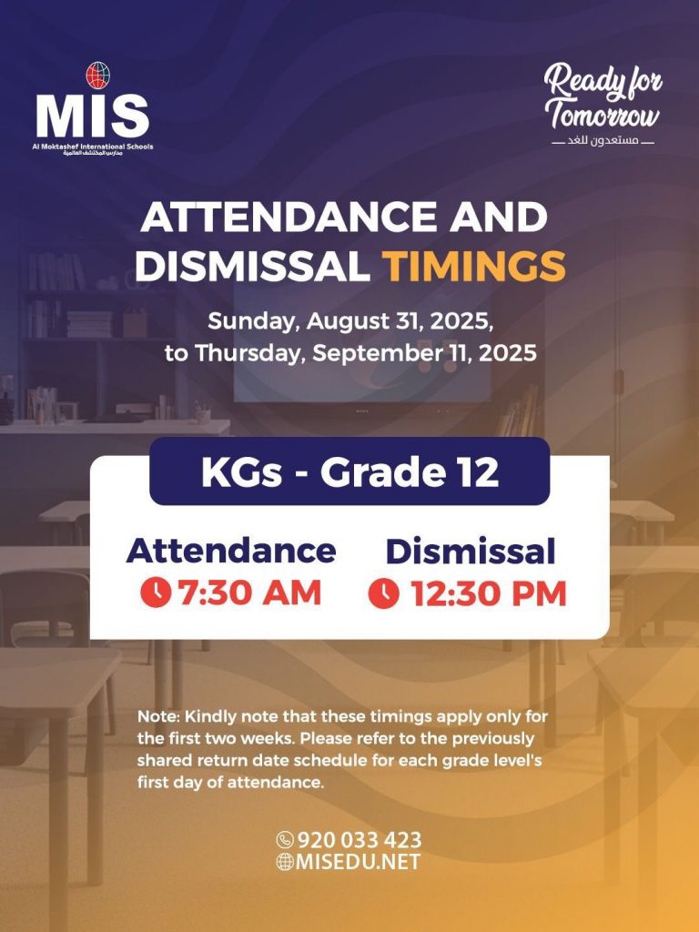 Attendance and dismissal timings for the Academic Year 2025–2026 Attendance and dismissal timings for the Academic Year 2025–2026